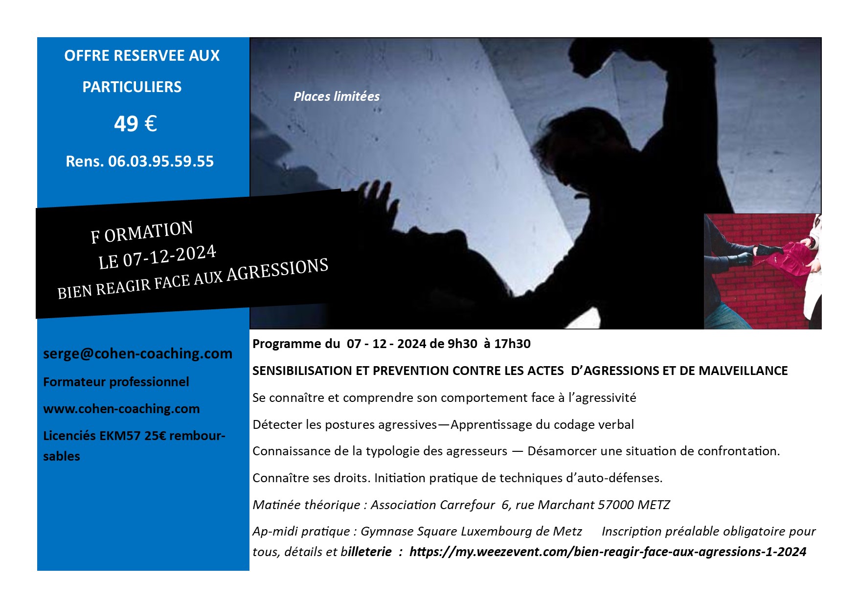 Formation : Bien réagir face aux agressions - 2025 -date attendue novembre